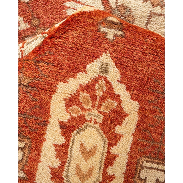 Textile Eclectic, One-of-a-Kind Hand-Knotted Area Rug - Orange, 9' 3" x 12' 3" For Sale - Image 7 of 8