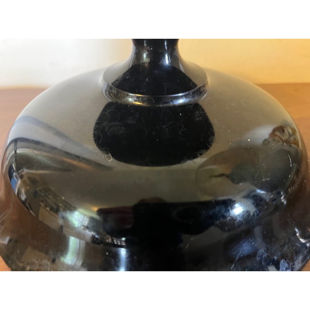 Early 20th Century Antique Early 20th Century Black Amethyst Glass Footed Fruit Bowl or Centerpiece Tazza For Sale - Image 5 of 12