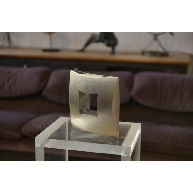 Gray Decorative Metal Vase, 1990s For Sale - Image 8 of 9