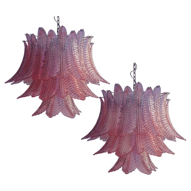 Italian Murano Felci Glass Chandeliers, 1980s, Set of 2 For Sale