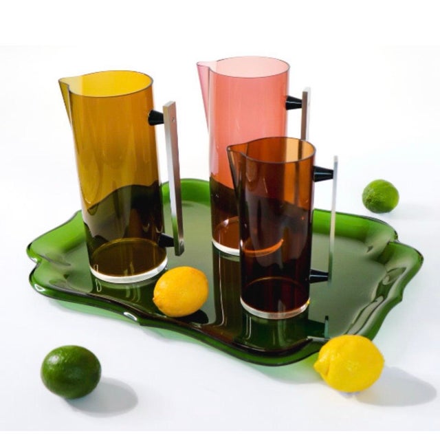 1970s Spisani for Svenskt Tenn Barockbrickan Green Acrylic Tray For Sale - Image 9 of 12