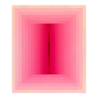 Contemporary Abstract Acrylic on Canvas "Light Consideration (Rose Madder)" by Andy Harwood For Sale