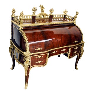 French Louis XV Cylinder Roll Top Secretaire For Sale