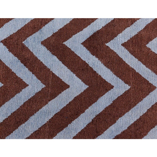 Modern SN1 zig-zag rug in gray and brown by Doris Leslie Blau Size: 6'0" × 6'0" (182 × 182 cm) Modern rug designed by...