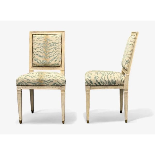 Jean-Michel FrankLouis XVI Style, 4 Dining Side Chairs, Parchment, France For Sale - Image 14 of 17