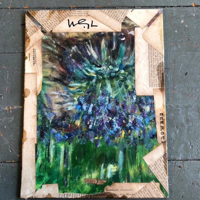 2010s Contemporary Original Wayne Cunningham Abstract “Running Man “ Collage Signed For Sale - Image 5 of 7