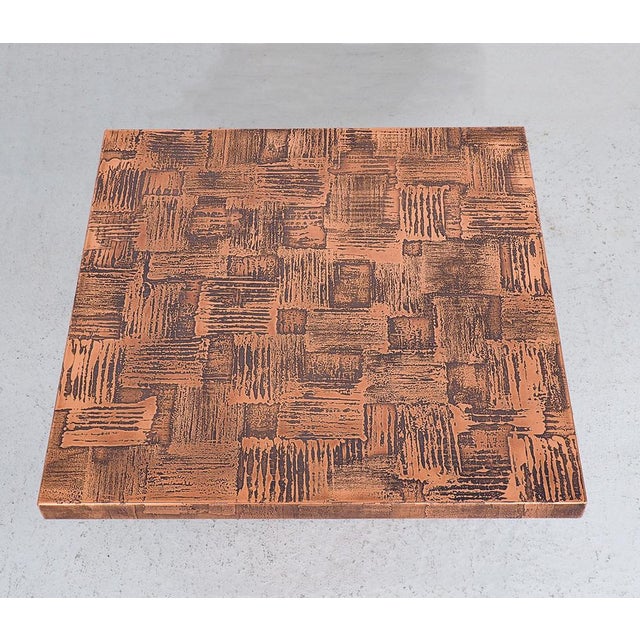 Wood Coffee Table in Copper and Teak by Heinz Lilienthal, 1970s For Sale - Image 7 of 13