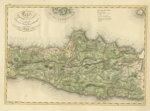 Antique Map of Central and East Java by Van Den Bosch, 1818