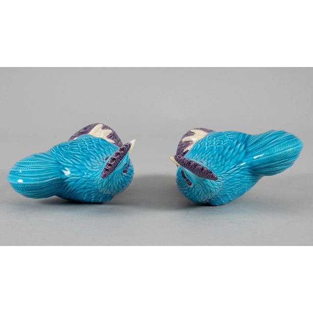 Chinese Export Porcelain Turquoise and Purple Roosters, a Pair For Sale In Boston - Image 6 of 8
