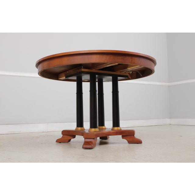 Ethan Allen Ethan Allen Round Cherry Neoclassical Dining Room Table For Sale - Image 4 of 17