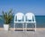 Contemporary California Side Chair, Set of 2 - Baby Blue/White For Sale - Image 3 of 9