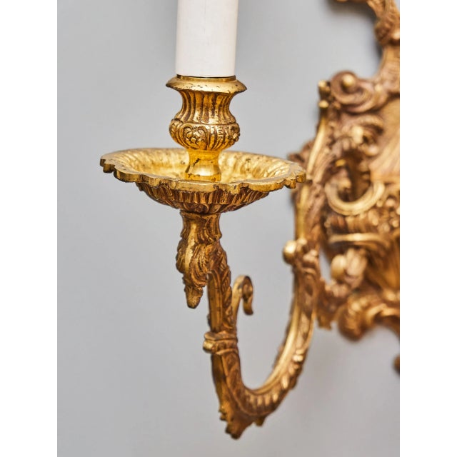 Rococo Wall Lamp in Bronze For Sale - Image 9 of 12
