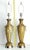 1950s Large Lamps Sage Green & Bronze Painted Plaster New Nickel Silver Hardware - Pair For Sale - Image 5 of 14