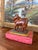 Wood Likely Antique Hand-Carved Wooden Cow Figurine on Painted Base - Folk Art Sculpture For Sale - Image 7 of 9