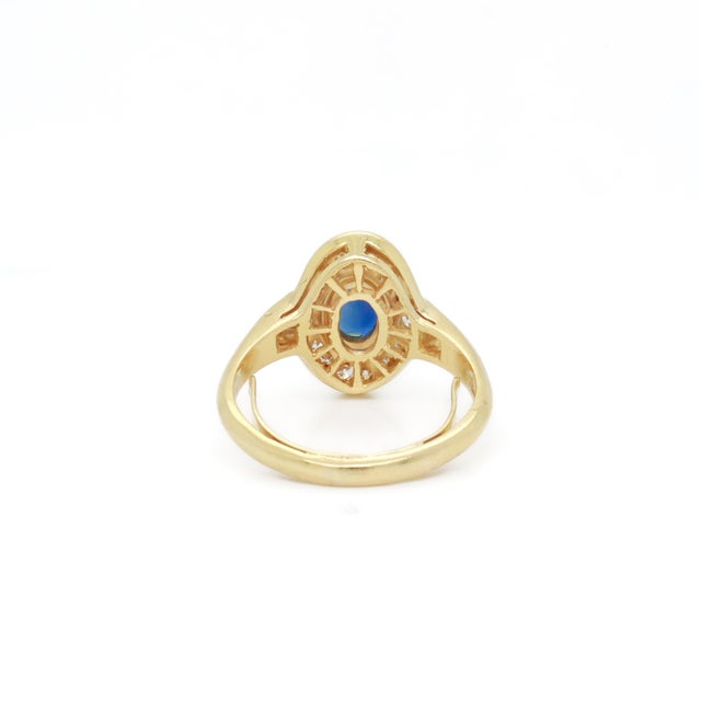Vintage 18k Gold, Sapphire, and Diamond Cocktail Ring For Sale - Image 9 of 12