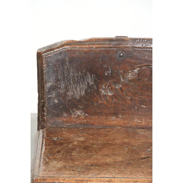 Antique Farmhouse Spanish Walnut Hall Bench For Sale - Image 8 of 18
