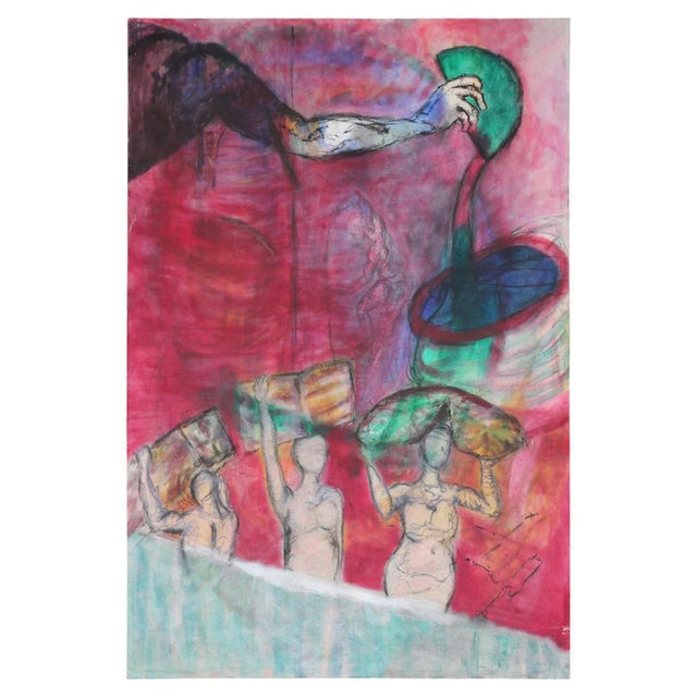 Plastic Brendan McKeon Untitled Figurative Abstract Painting For Sale - Image 7 of 7