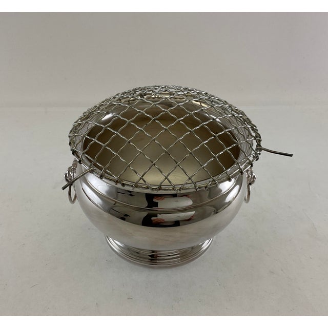 1980s Silver Rose Bowl With Net, Regent For Sale - Image 5 of 8