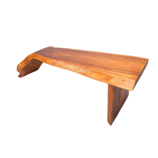 2020s Modern One Slab Water Fall Living Edge Console Table 41 For Sale - Image 5 of 7