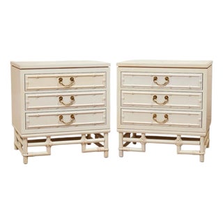 Mid 20th Century Pair of Hollywood Regency Nightstands For Sale