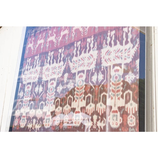 19th Century Large Antique Framed Sumatran Ikat For Sale - Image 5 of 9