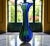 Blue Green and Blue Ribbed Murano Glass Vase, 1960s For Sale - Image 8 of 10