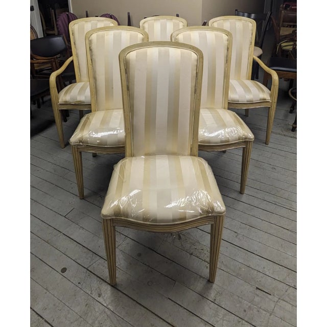 Century Furniture Late 20th Century Century Furniture Contemporary Pickled Oak Dining Chairs Patina Finish 3812s - Set of 6 For Sale - Image 4 of 12