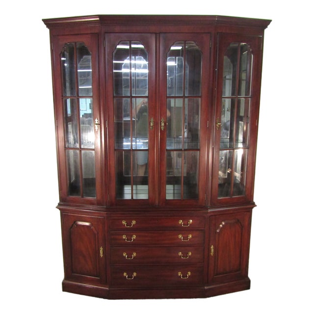 Henkel Harris Solid Mahogany China Cabinet For Sale