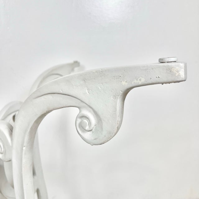 Metal Vintage Cast Aluminum Curlicue Patio Dining Table Base For Sale - Image 7 of 9