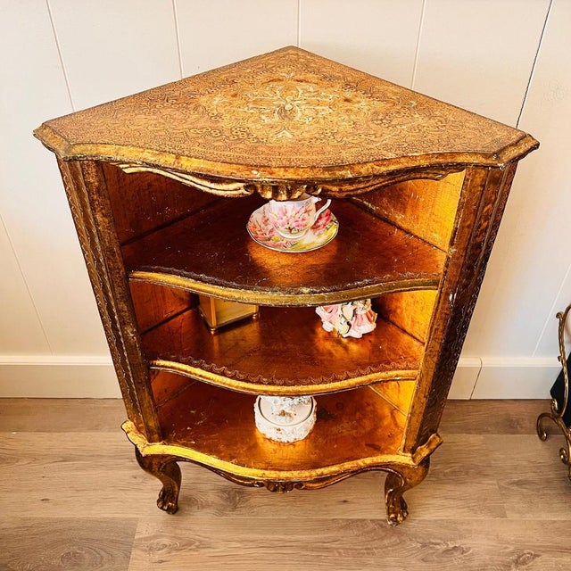 Hollywood Regency Vintage Italian Corner Cabinet, 1960s For Sale - Image 3 of 11