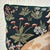 Charming late 20th century throw tapestry pillow, with a dog and botanicals. In the style of William Morris. Blue pillow...