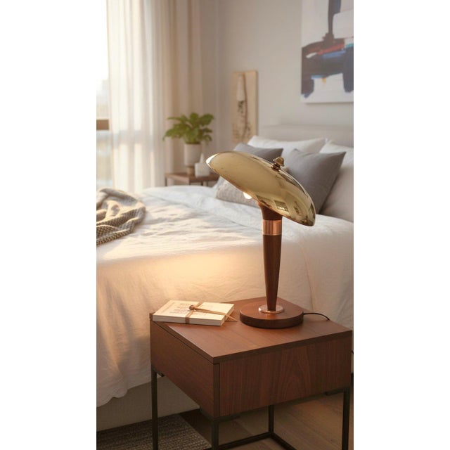 Art Deco Articulated Lamp in Mahogany and Brass, 1930 For Sale - Image 17 of 18