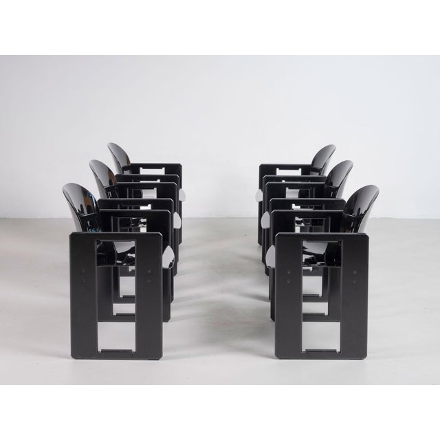Black Dialogo Dining Chairs by Tobia & Afra Scarpa for B&b Italia / C&b Italia, 1973, Set of 6 For Sale - Image 18 of 18