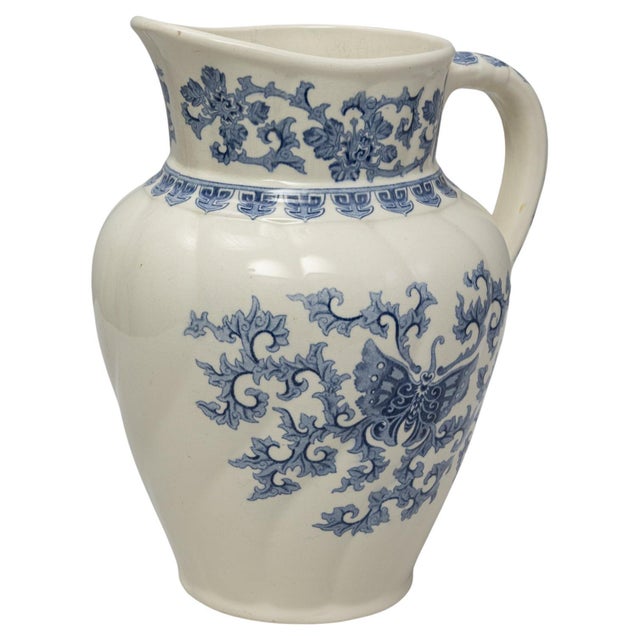 20th Century Belgian Blue Chinoiserie Ceramic Pitcher For Sale - Image 15 of 18