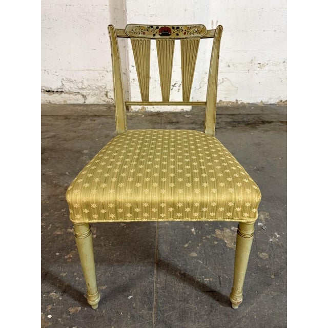 Wood Set of 4 Neoclassical-Style Hand-Painted Arrow-Back Dining Chairs For Sale - Image 7 of 18