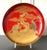 A large circular plate with a short stem base in Vermillion lacquer color from Late Meiji Period circa end of 19th century...