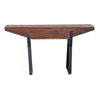 Uttermost Reclaimed Wood Console on Steel Legs For Sale