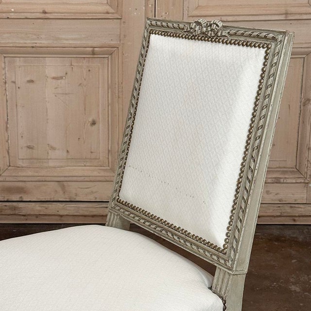 Pair of French 19th Century Louis XVI Painted Chairs For Sale - Image 12 of 18