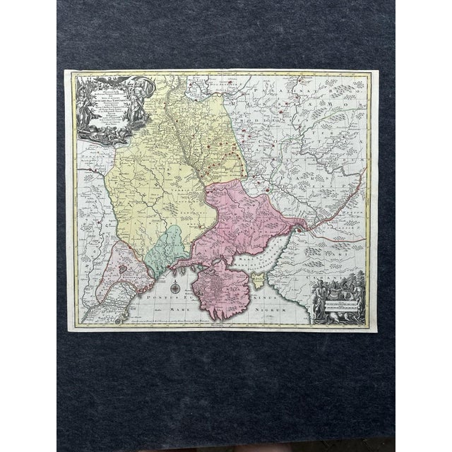Theatrum Belli Turcicarum et Tartaricum: Ukraine and Crimea Map from Tobias Conrad Lotter, 1740, in Very Good conditions....
