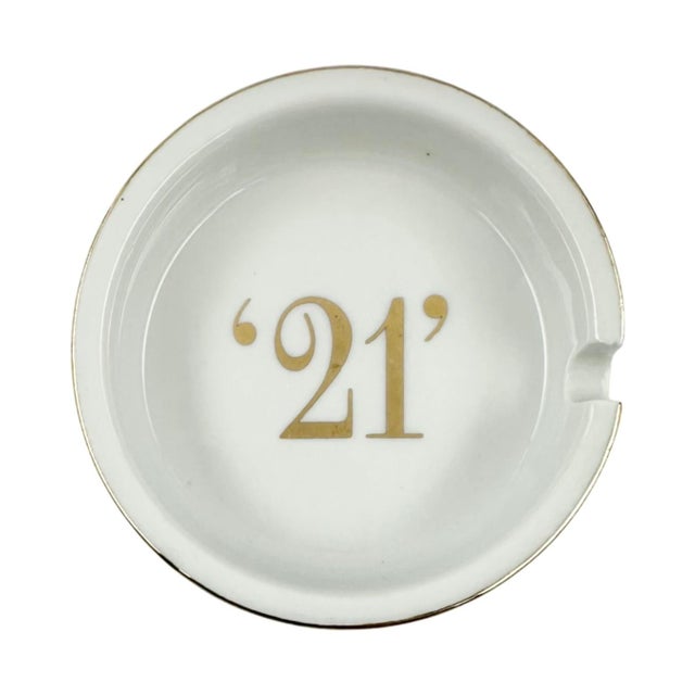 Vintage the 21 Club Nyc Restaurant White Porcelain Ashtray For Sale In Washington DC - Image 6 of 12