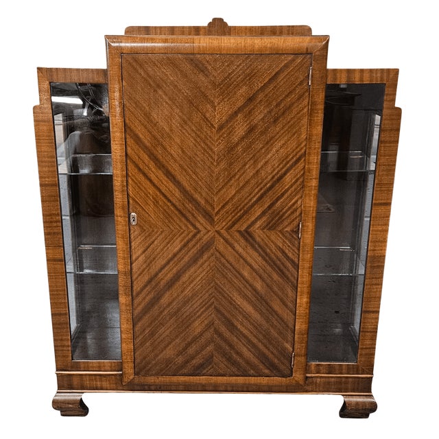 Wood Art Deco Display Cabinet, 1930s For Sale - Image 7 of 8