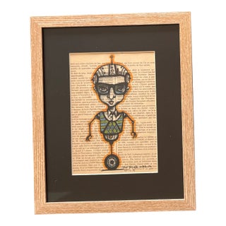 Contemporary Outsider Belgian-Alabama Folk Art Painting, Framed For Sale
