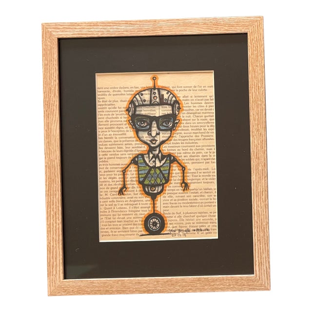 Contemporary Outsider Belgian-Alabama Folk Art Painting, Framed For Sale