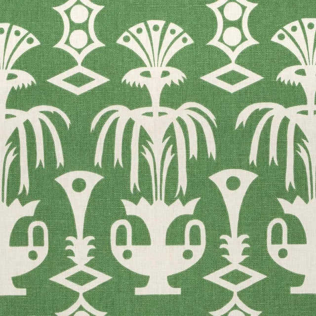 Abstract Schumacher x Drusus Tabor Fountain Grass Fabric in Green For Sale - Image 3 of 4