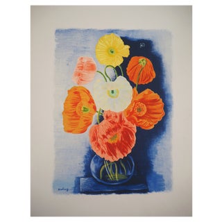 Moïse Kisling, Bouquet of Poppies, Original Lithograph For Sale