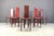 1980s Vintage Italian Red Leather High Back Dining Chairs, 1980s, Set of 6 For Sale - Image 5 of 13