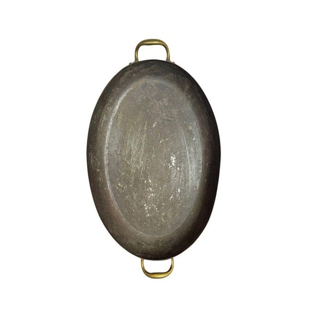 Vintage Bongusto Italy copper shallow pan featuring classic craftsmanship and a warm, beautifully aged patina. Designed...