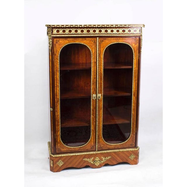 19th Century Victorian Burr Walnut Low Display Cabinet For Sale - Image 5 of 6