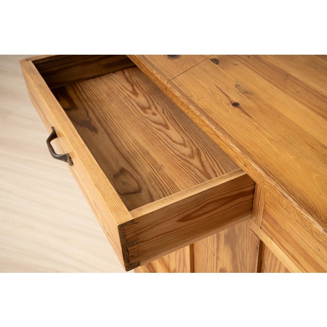 Antique Art Nouveau German Pine Cabinet with Two Drawers, 1910 For Sale - Image 12 of 18