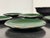 Green Japanese Green Lacquerware Plates + Bowl, Set of Five For Sale - Image 8 of 12